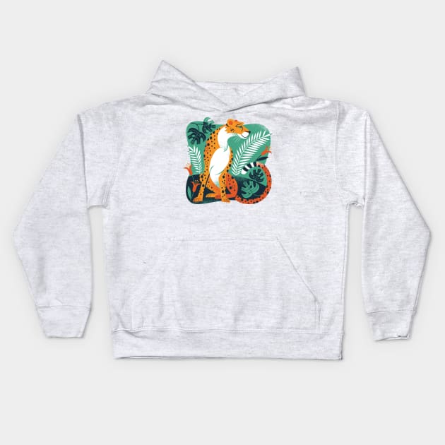 Cheetah Kids Hoodie by Lucie Rice Illustration and Design, LLC